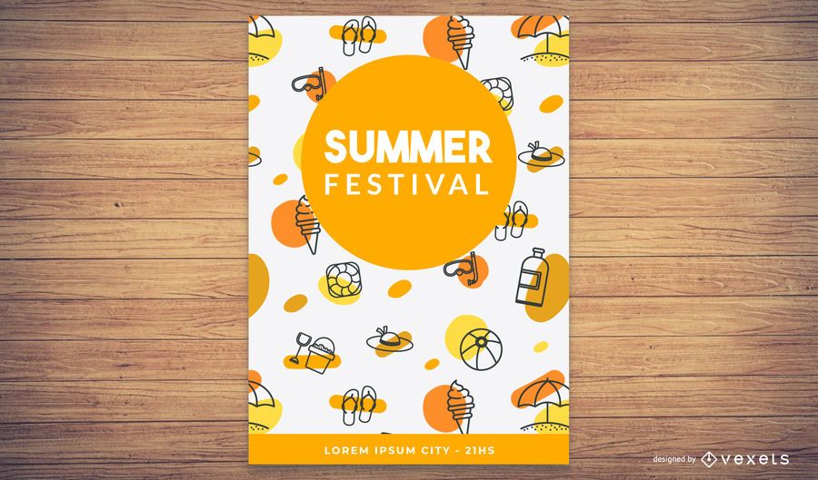 Tarjeta de tema de verano Tarjeta de tema de verano