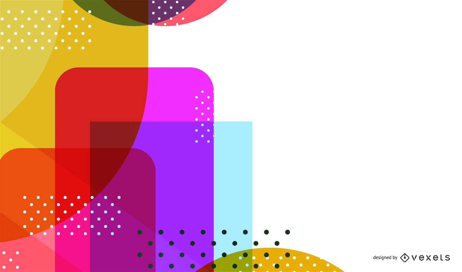 Bright colorful abstract shapes backdrop design