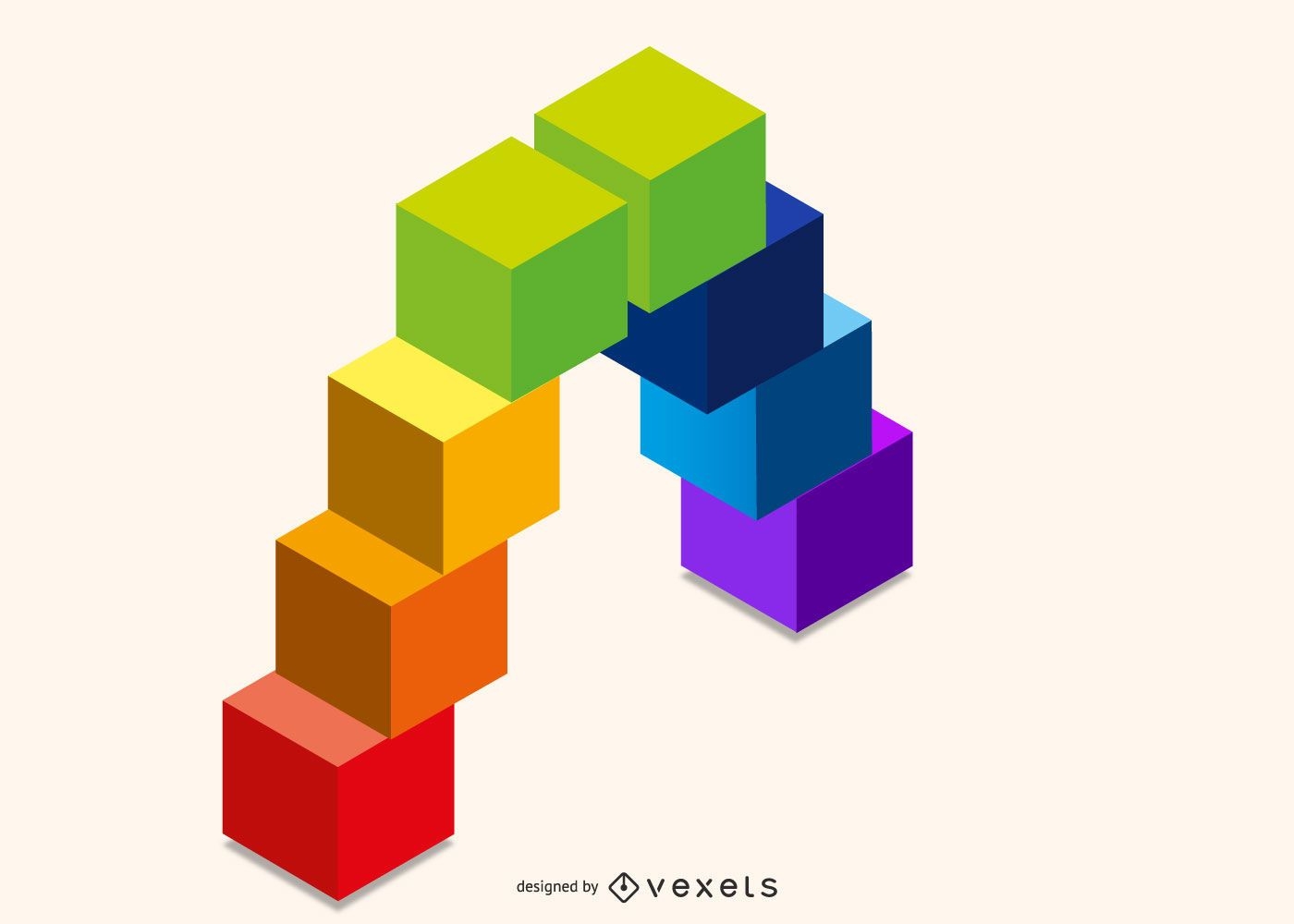 Design de cubos de arco-?ris 3D