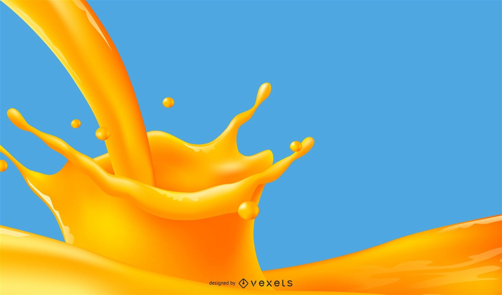 Orange Liquid Splash Background
