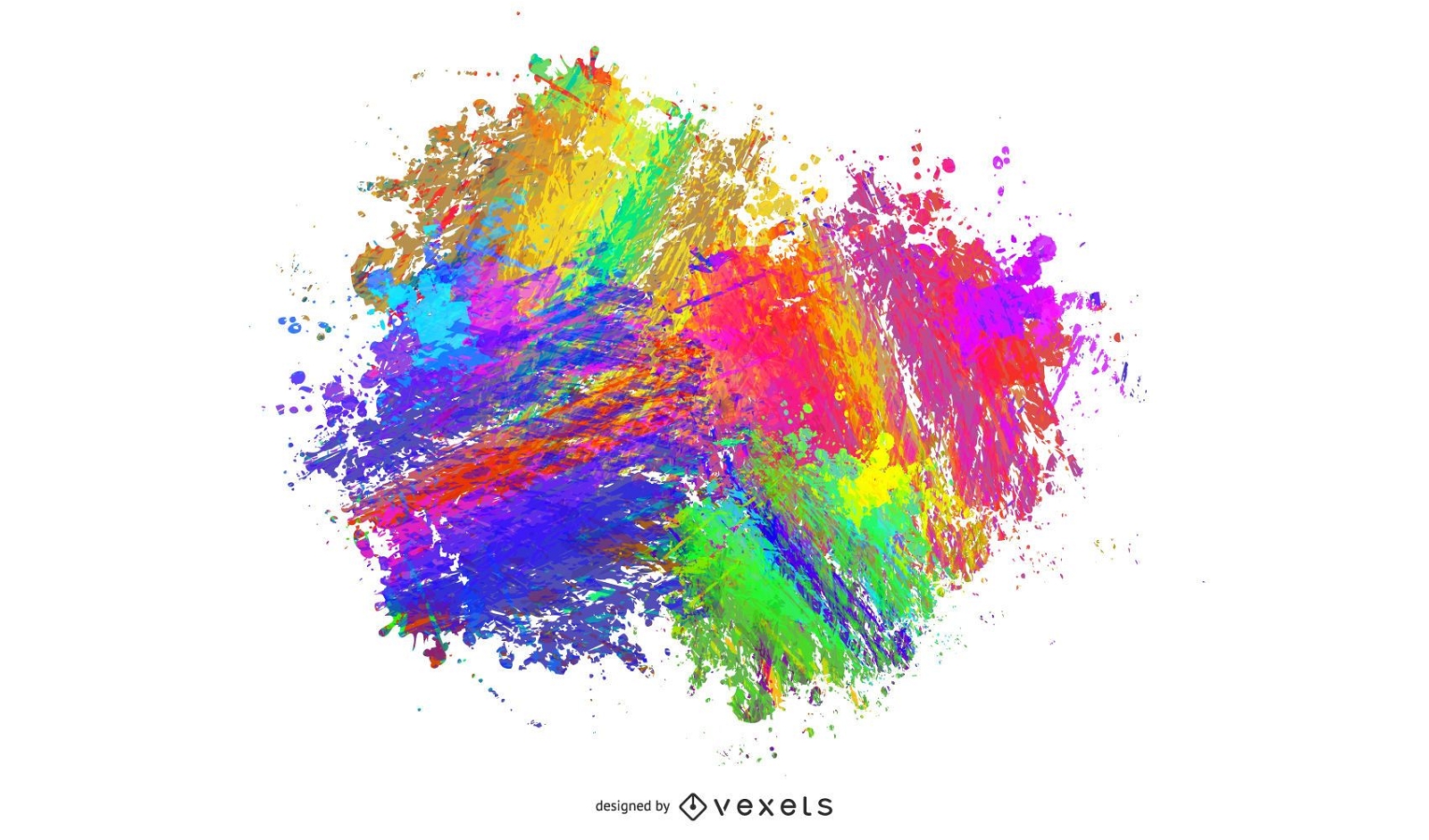 Colorful Ink Abstract Splat Design