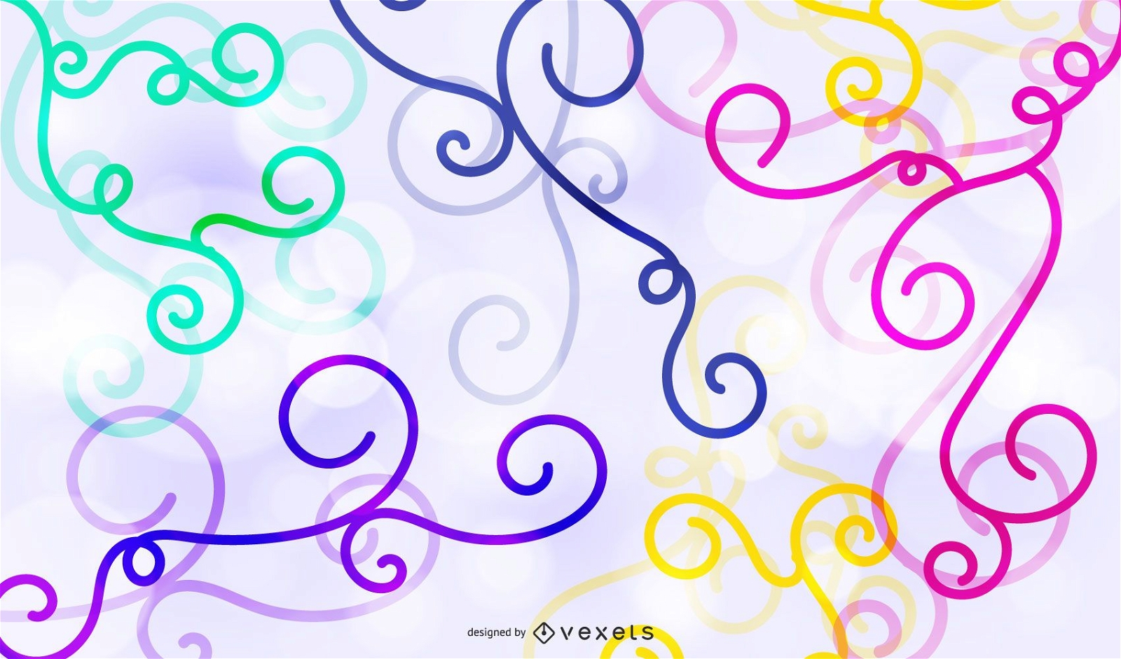 Colored Swirls Background Design