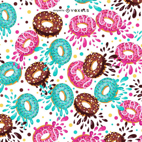 Illustrated donuts pattern design Illustrated donuts pattern design