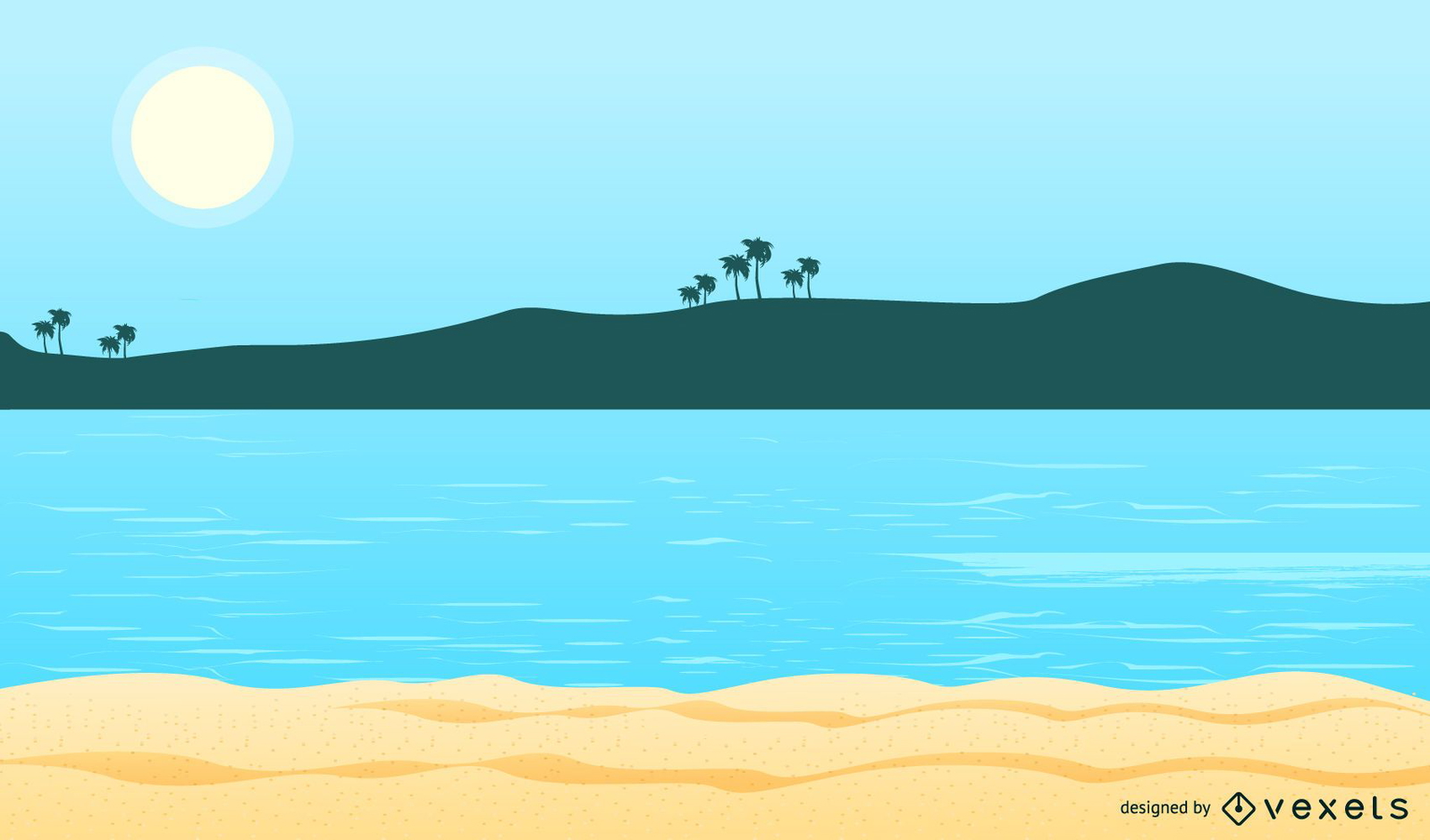 Design de ilustração de praia calma