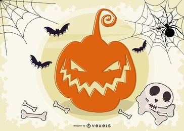 Halloween Carved Pumpkin Background Design