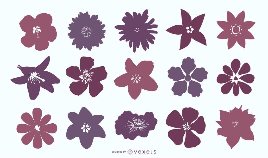 Purple flowers silhouettes background Purple flowers silhouettes background