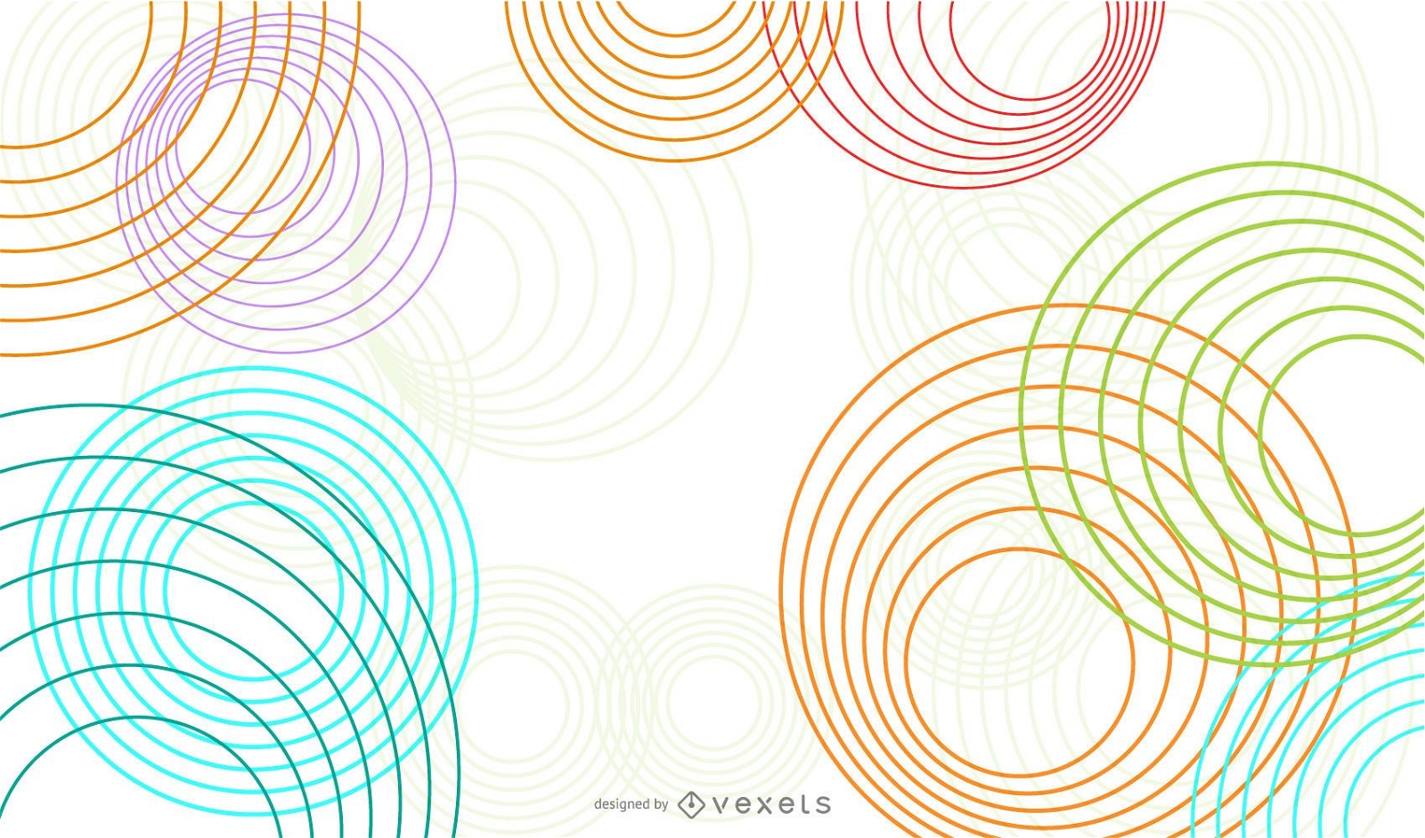 Desenho de círculos abstratos coloridos