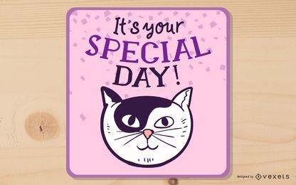 Feliz aniversário desenho de gato