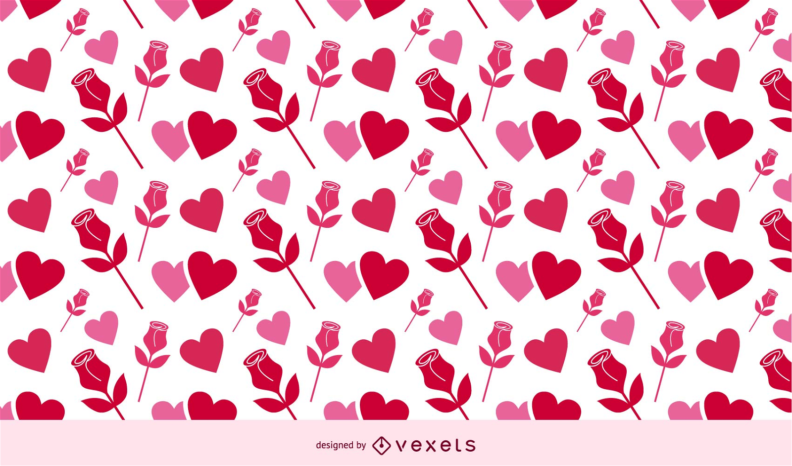 Valentine Background Roses and Hearts