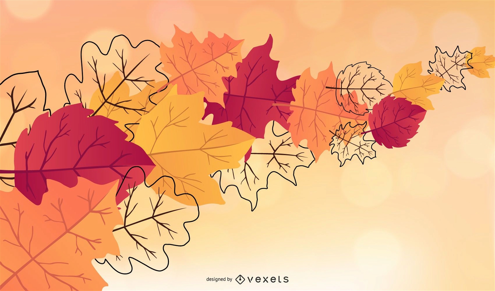 Design de papel de parede de folhas de outono