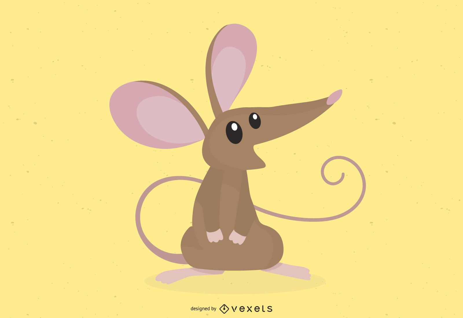 Desenho fofo de rato marrom