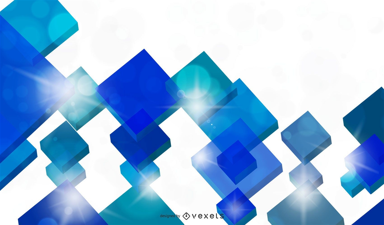 Abstract Blue Square Background Design