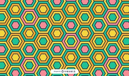 Colorful hexagons background