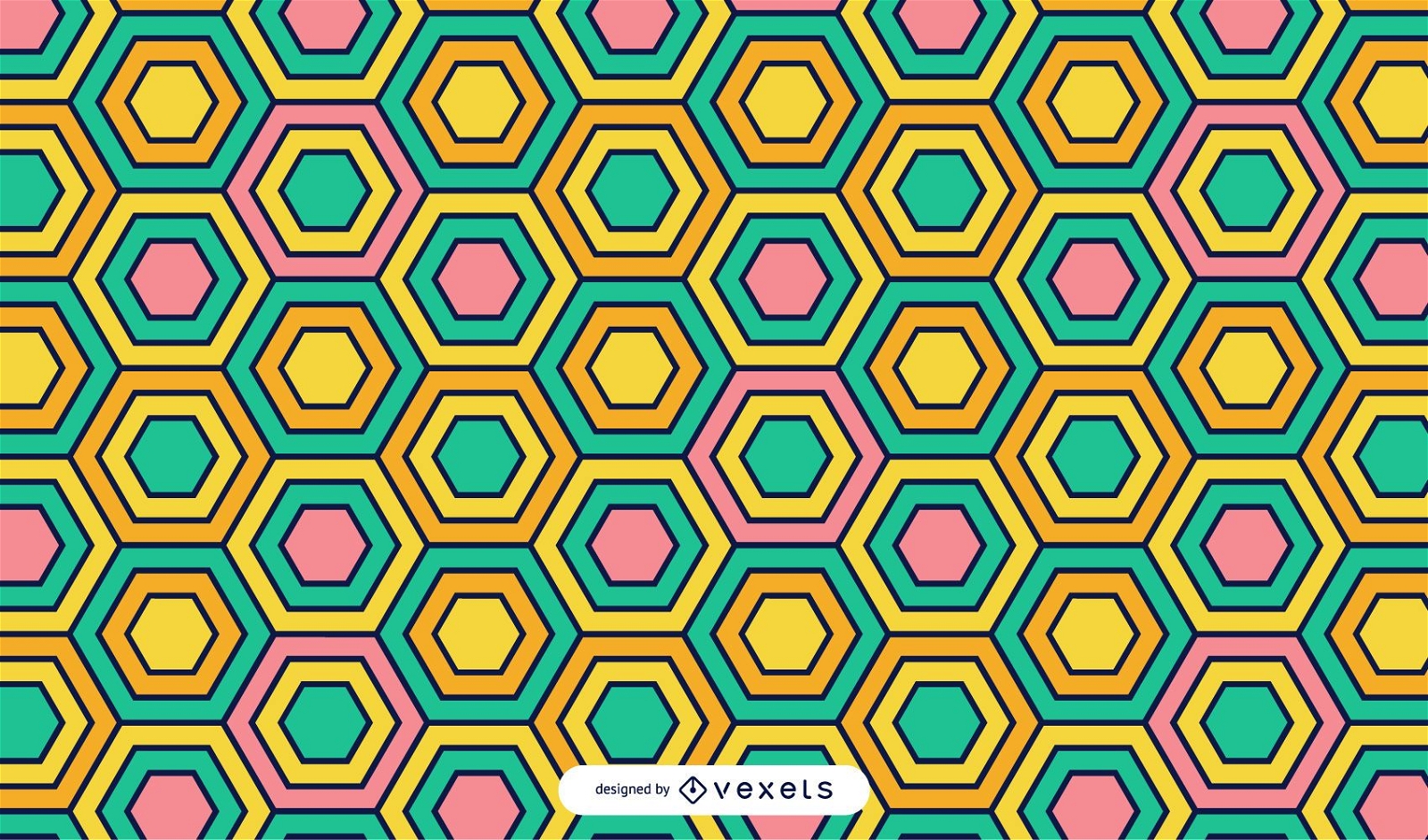 Colorful hexagons background