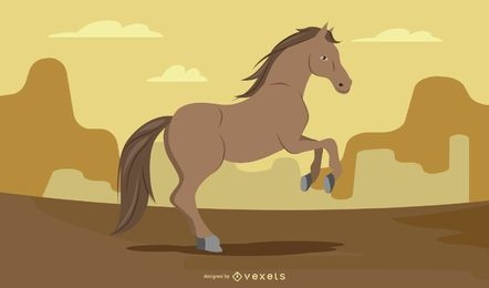 Ilustración de caballo marrón de crianza