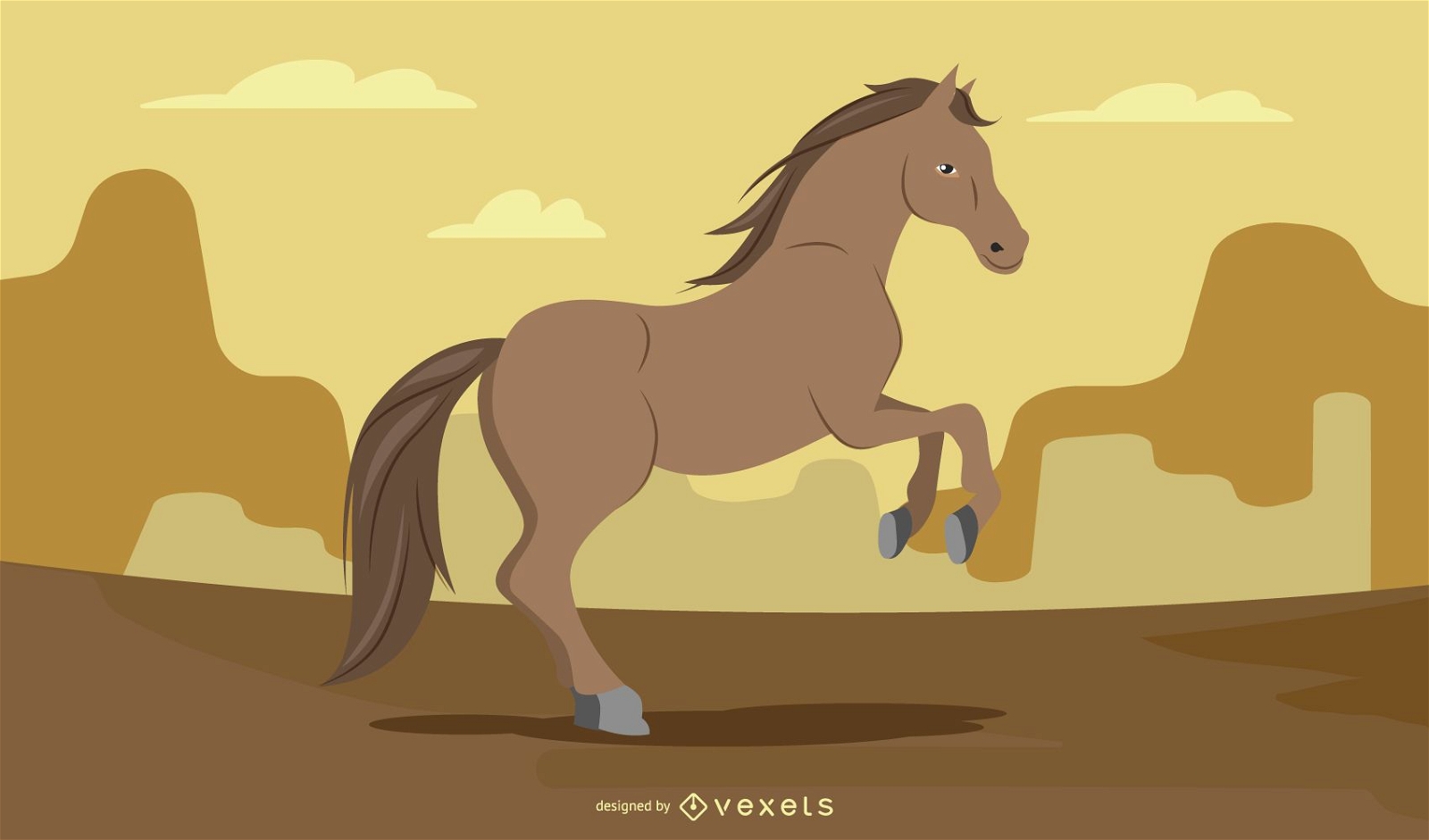 Aufzucht Brown Horse Illustration
