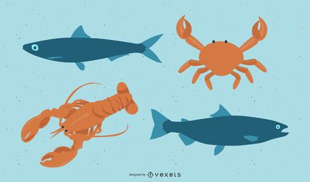 Seafood Animals Vector Seafood Animals Vector