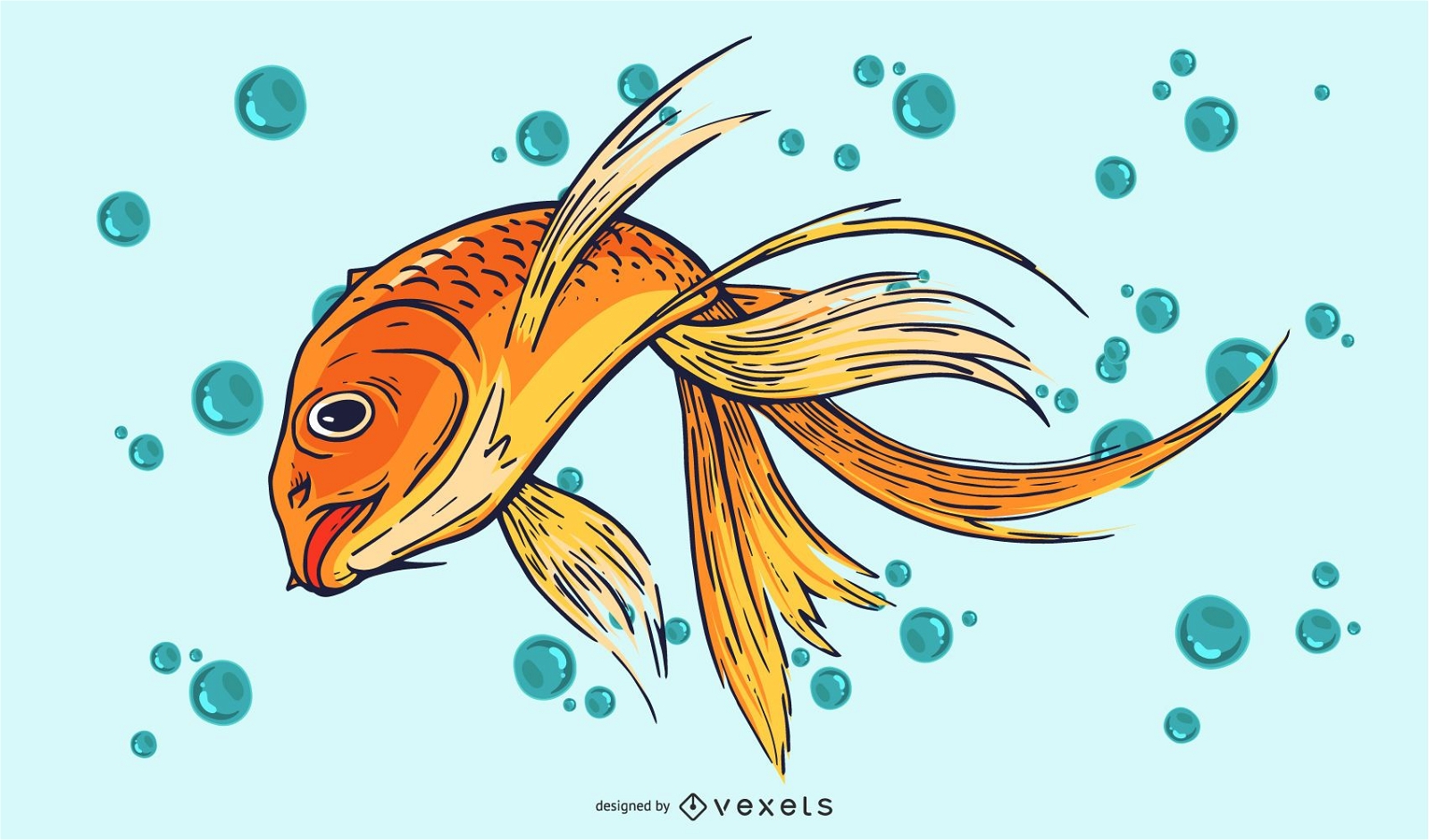 Wild Goldfish Illustration