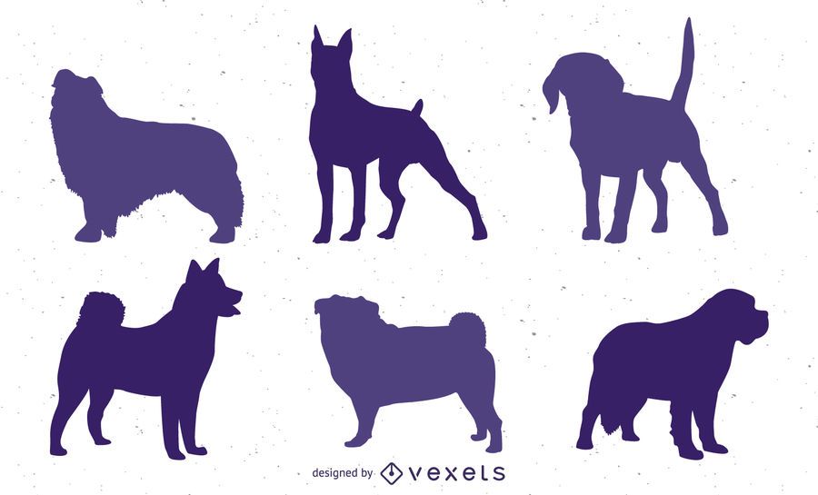 Dog Silhouette Vector Set Dog Silhouette Vector Set