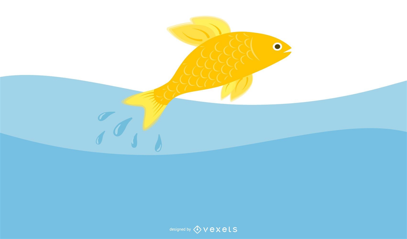 Flaches Design Goldfisch Illustration