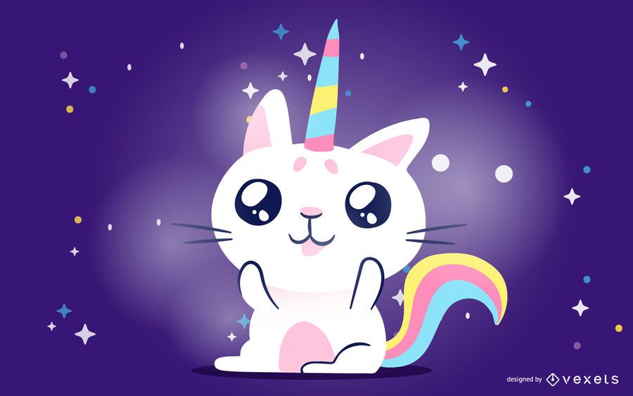 Katzen-Einhorn Kawaii Katzen-Einhorn Kawaii
