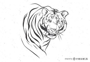 Vetor de tigre preto e branco Vetor de tigre preto e branco