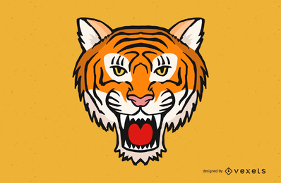 Vetor de cabeça de tigre zangado