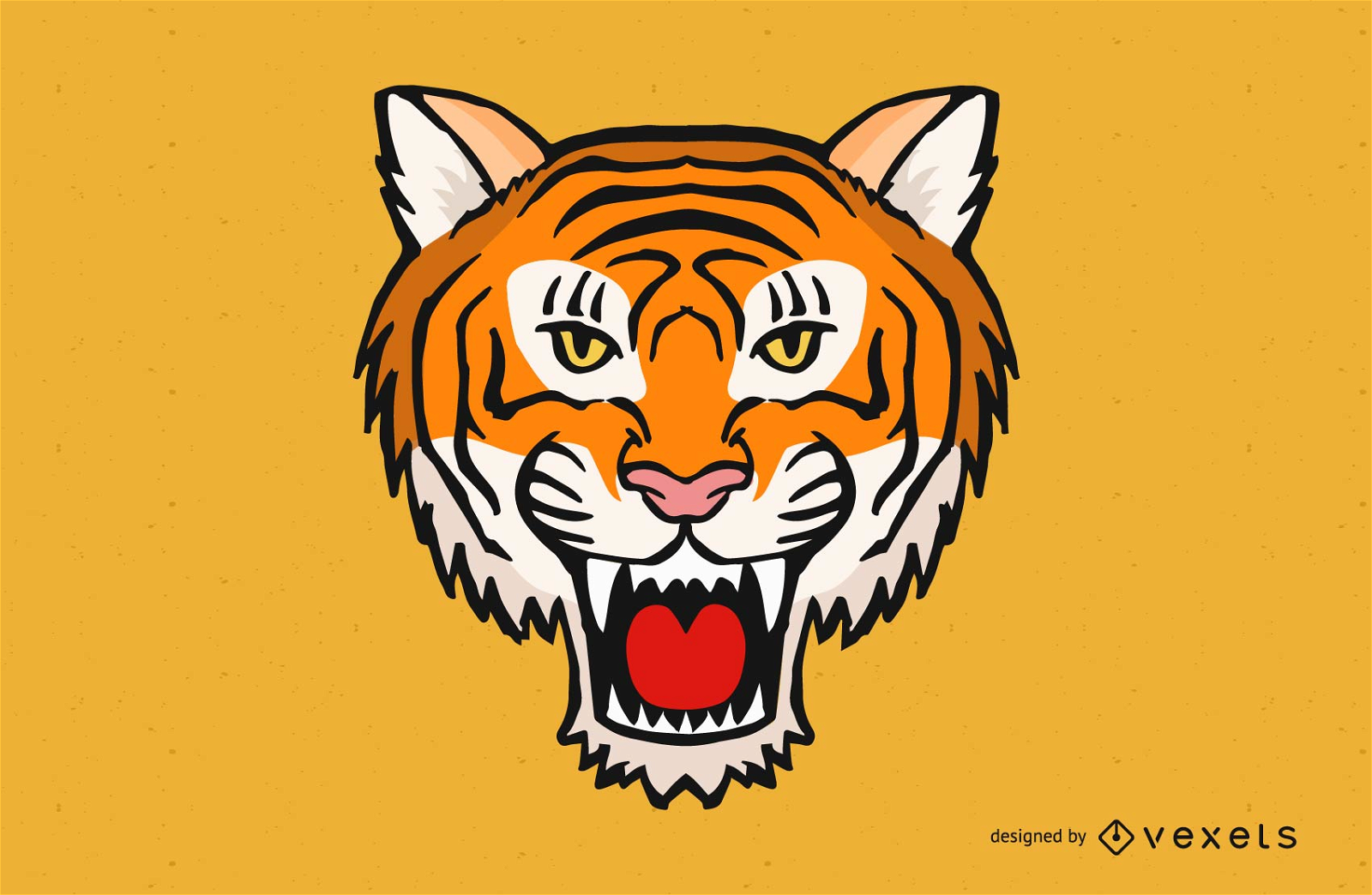 Angry Tiger Head Vector