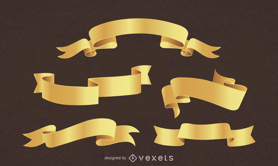 Golden Banners Vector Golden Banners Vector