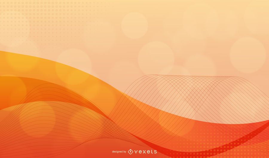 Dynamic Orange Red Wave Backdrop - Vector Download