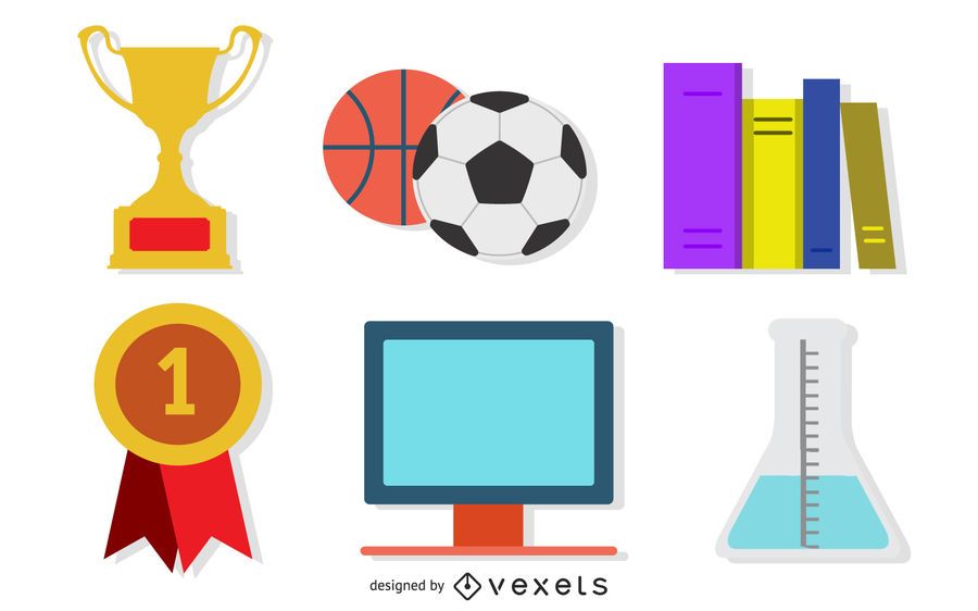 Iconos de material de vectores de enseñanza Iconos de material de vectores de enseñanza