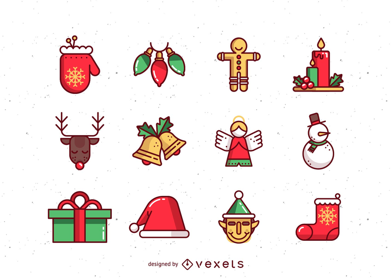 beautiful christmas icons vector beautiful christmas icons vector
