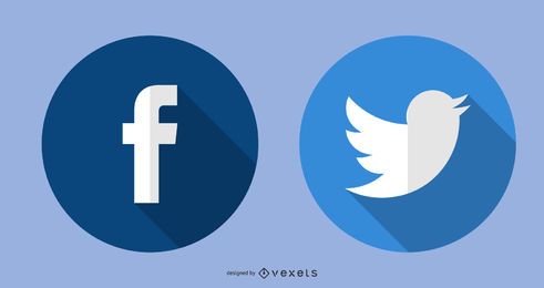 Ícones do Facebook Twitter