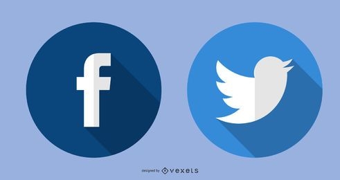 Iconos de Twitter de Facebook