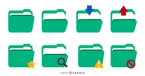 green folder icon vector
