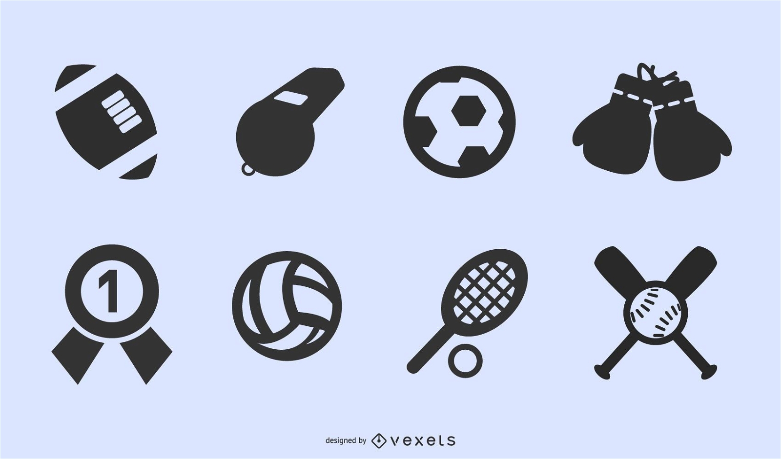 Conjunto de iconos relacionados con deportes
