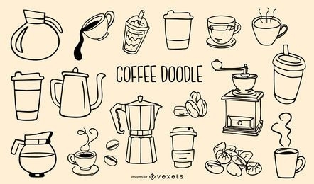 Coffee doodles collection