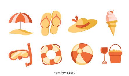 Orange Summer Vector Set