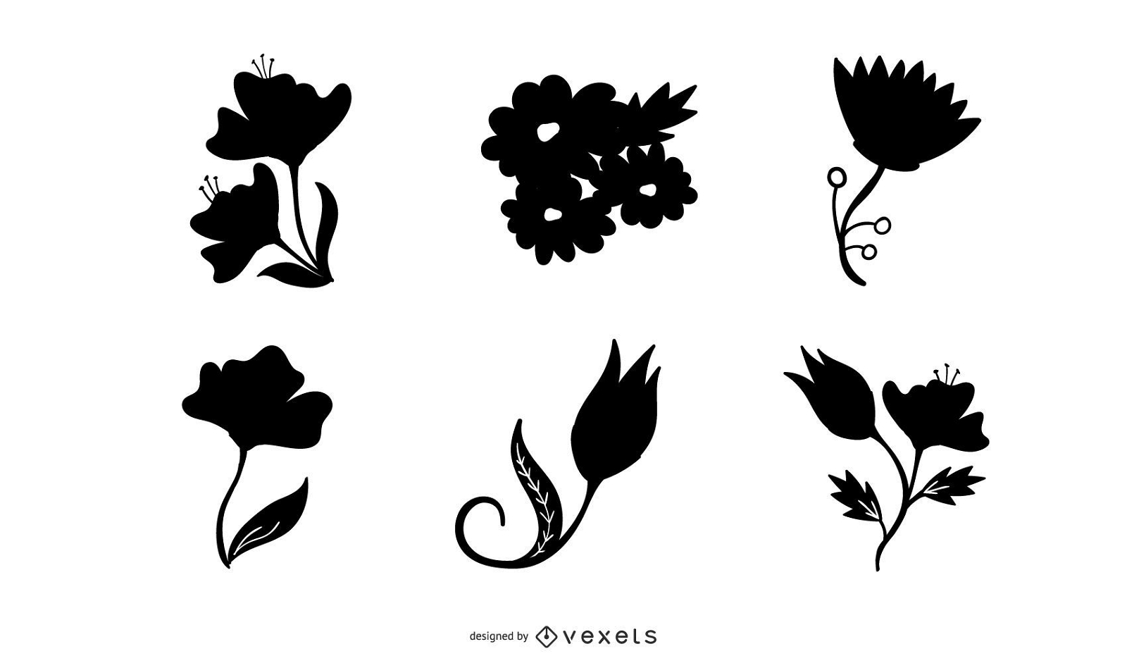6 vetores florais