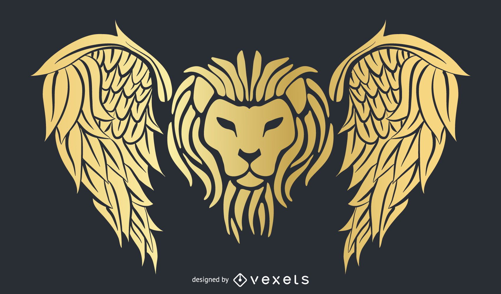 Gold wings texture vector