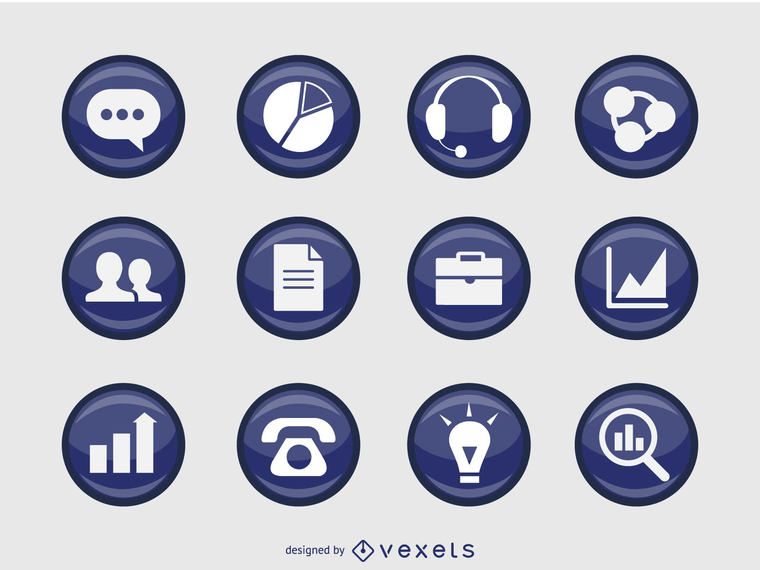 Business Icons in 3D and in badge form Business Icons in 3D and in badge form