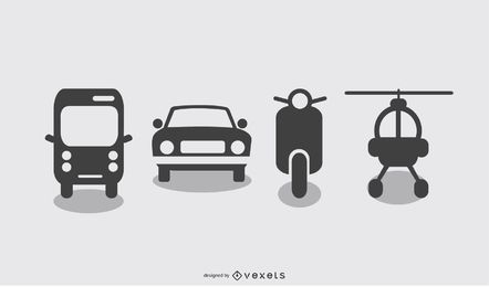Conjunto de iconos de transporte vectorial