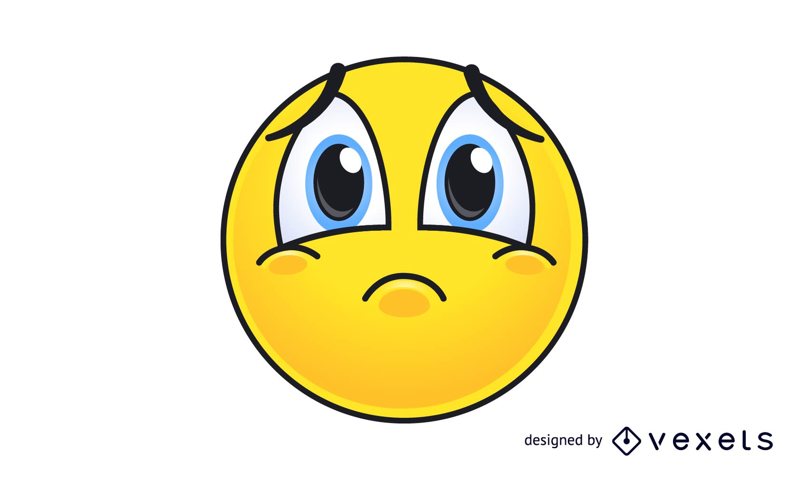 Cute and sad icon vector