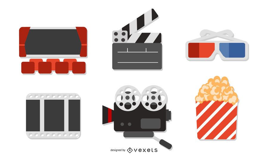 5 icono de película vector 5 icono de película vector