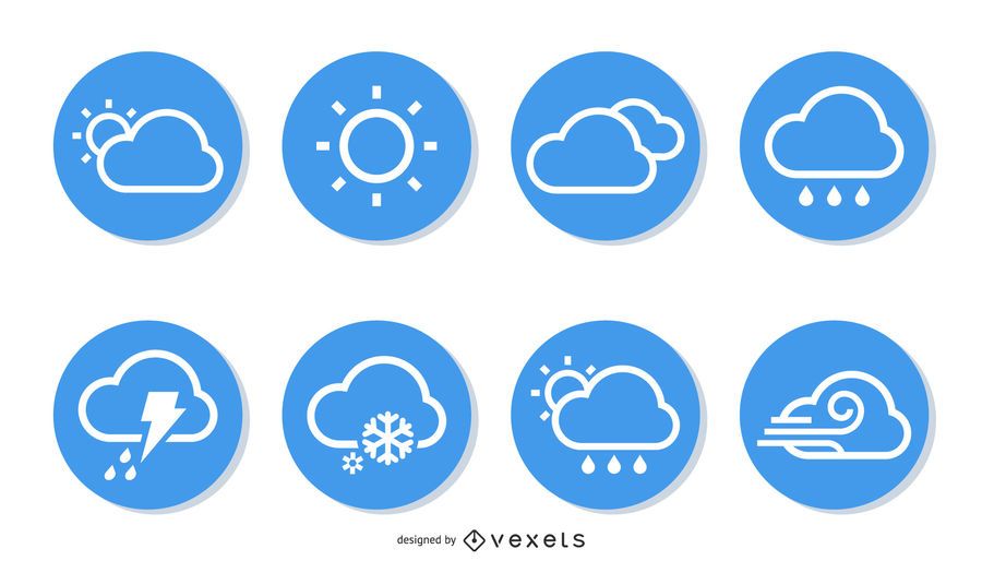 Download Simple Weather Icon Collection Pack - Vector Download