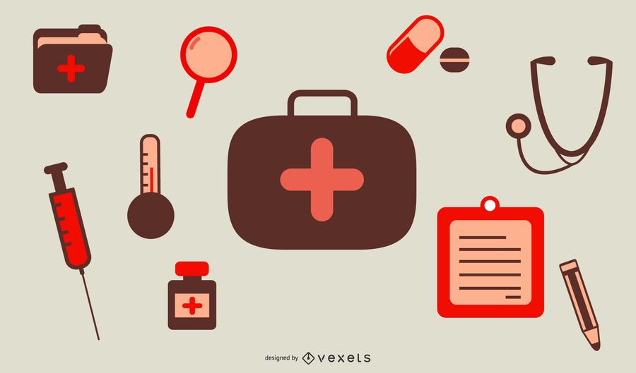 Vetor de ícone de suprimentos médicos Vetor de ícone de suprimentos médicos