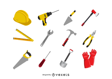 Construction tool icon set