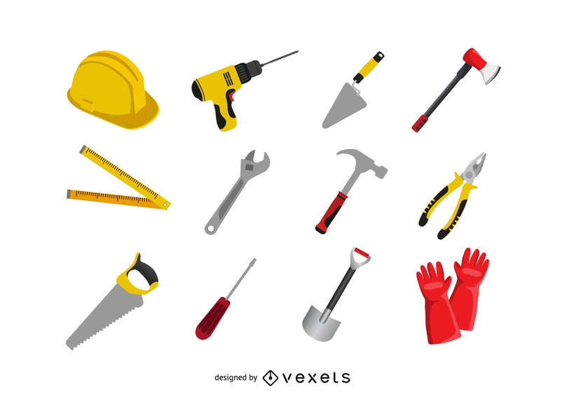 Construction tool icon set Construction tool icon set