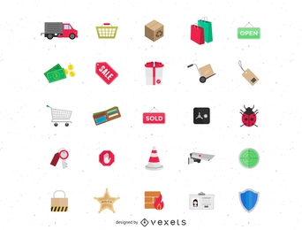 supermarket with icon vector supermarket with icon vector