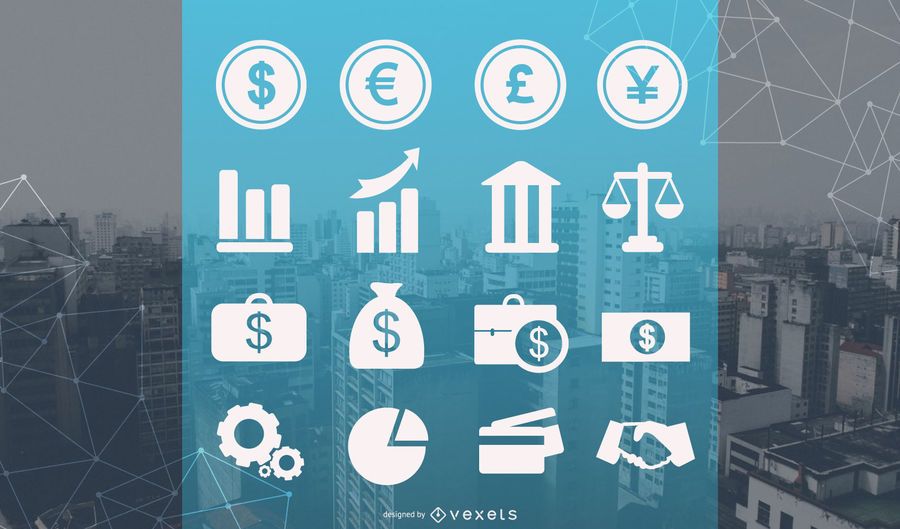 Commercial and financial icon set Commercial and financial icon set